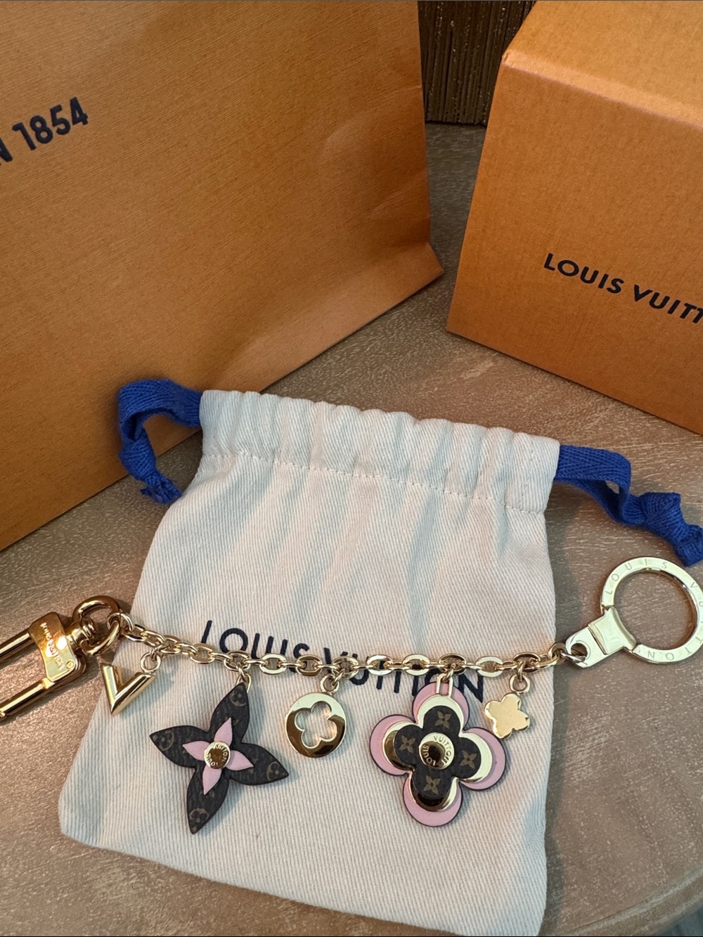 NIB Louis Vuitton Pink Leather Purse Chain